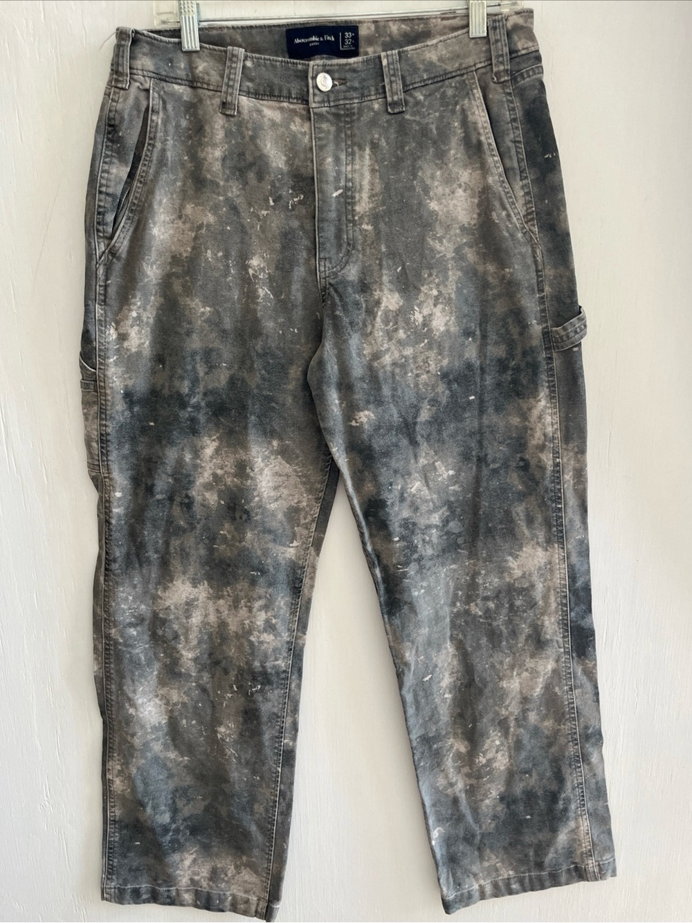 ABERCROMBIE FITCH Baggy Camo Carpenter Jeans Y2K Grunge Skater Size 33/32